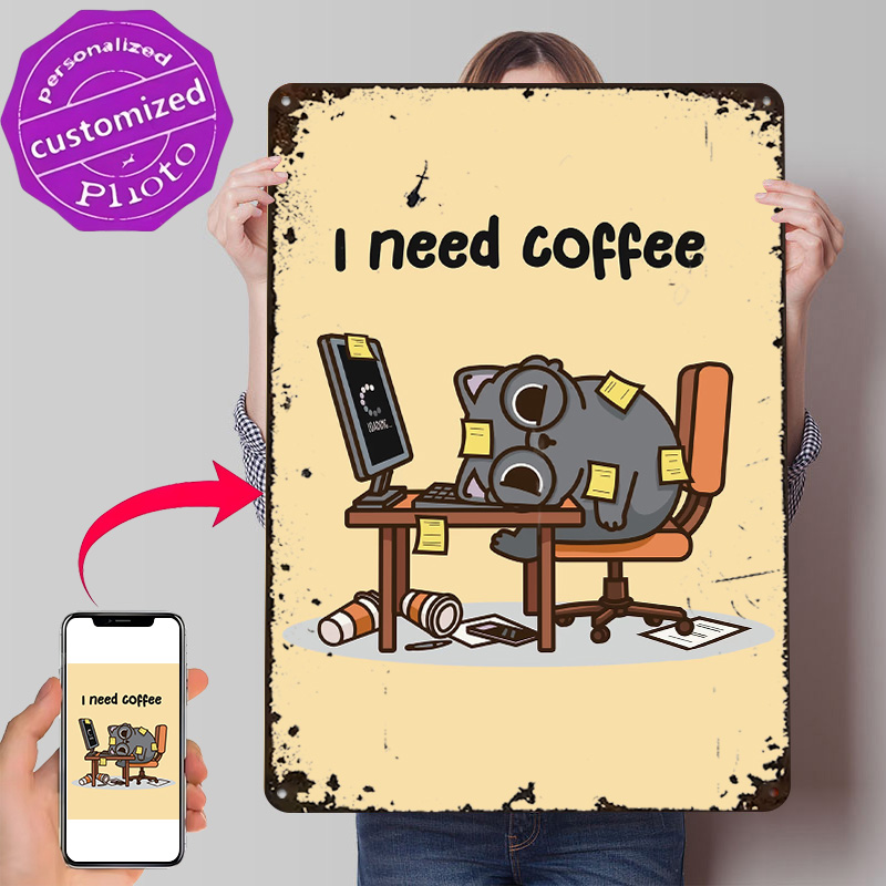 Gaming Accessories Needed - I Need Coffee 3D Texture Metal
