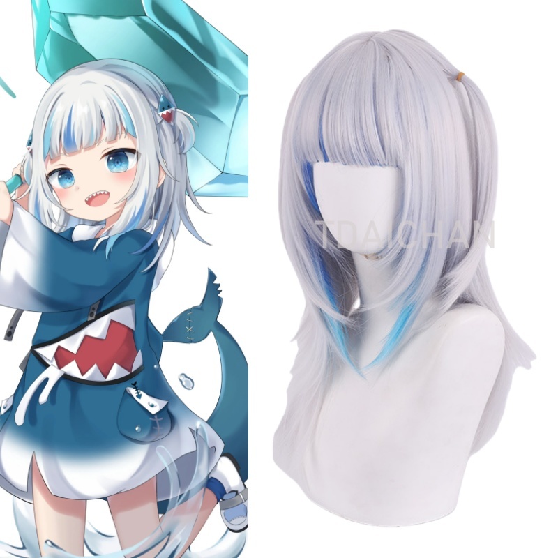 Gaming Accessories Korea - 2025 Gawr Gura Cosplay Wig White
